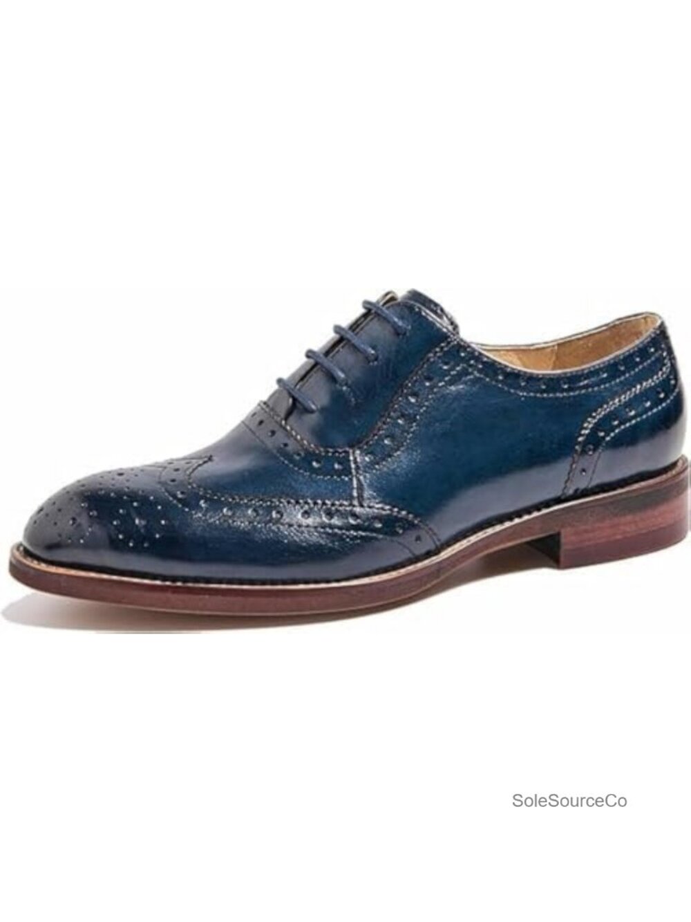 Genuine Leather Perforated Lace-Up Oxfords - Comfy, Versatile, Brogue Detail